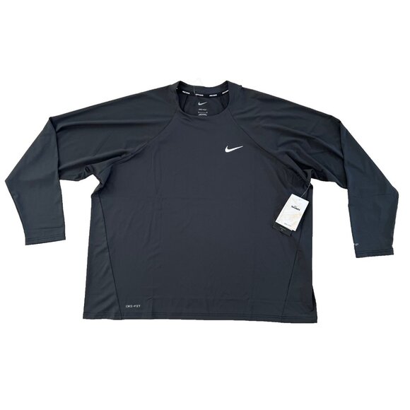 Nike Essential Dri-FIT Nessa376 Hydroguard Swim Top Black ( 3X ) - Picture 2 of 3